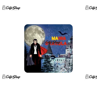 Dracula castelul bran, suport coster din lemn, model a